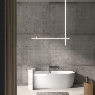 GINA 1700mm Left Corner Freestanding Bathtub in Gloss White