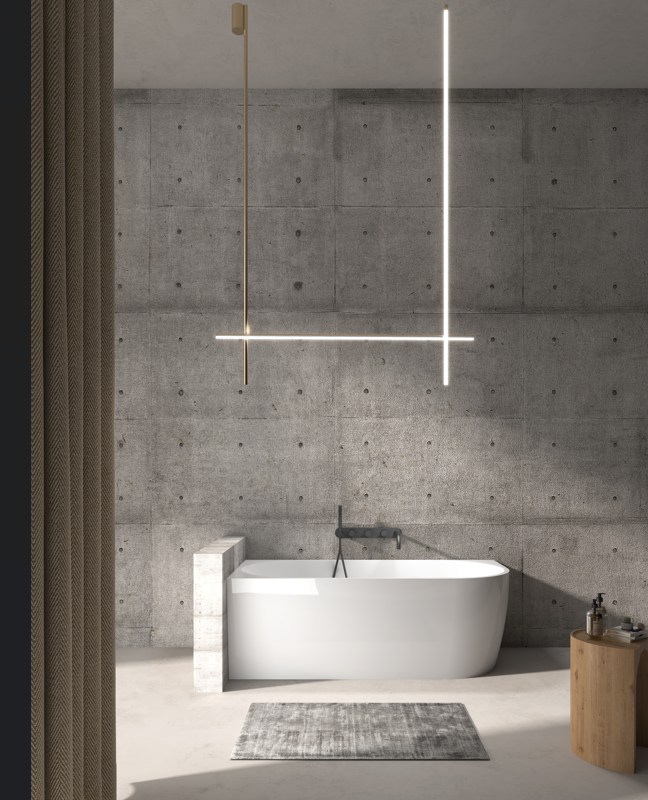 GINA 1700mm Left Corner Freestanding Bathtub in Gloss White