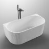 NOVEL 1700 Fluted Back to Wall Bathtub Gloss White