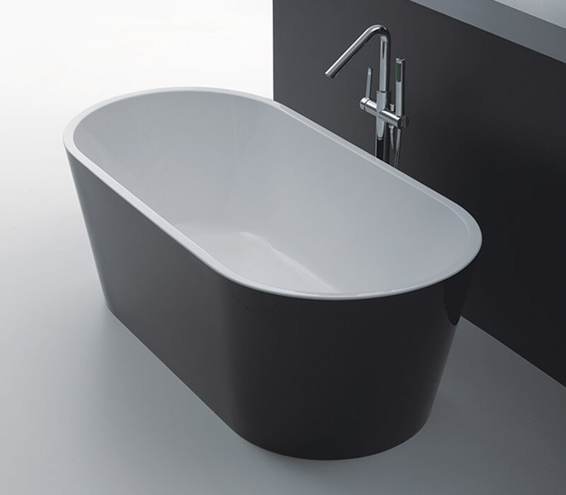 OSLO 1500/ 1700mm Freestanding Bathtub in White & Black