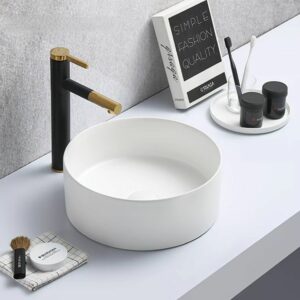 301mm Round Matte White Counter Top Basin