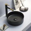 Round 346mm Matte Black Counter Top Basin