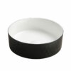360mm Matte Black & White Round Counter Top Basin