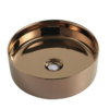Designer 352mm Rose Gold Round Counter Top Basin