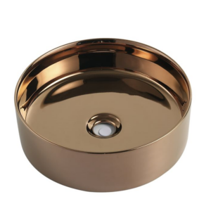 Designer 352mm Rose Gold Round Counter Top Basin