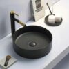 Round 394mm Matte Black Counter Top Basin