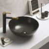 Round 400mm Matte Black Counter Top Basin