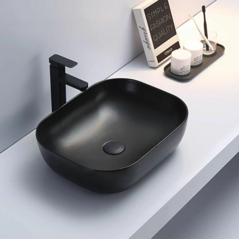 505x405mm Matte Black Counter Top Basin