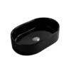 Designer 550x350mm Gloss Black Oval Counter Top Basin