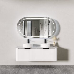 PIAZA 1500mm Fluted Wall Hung Vanity in White