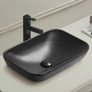 515x340mm Matte Black Counter Top Basin