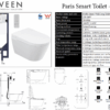 PARIS SMART Rimless Wall Hung Toilet Suite