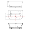 ROYAL 1500mm Back to Wall Freestanding Bath Tub