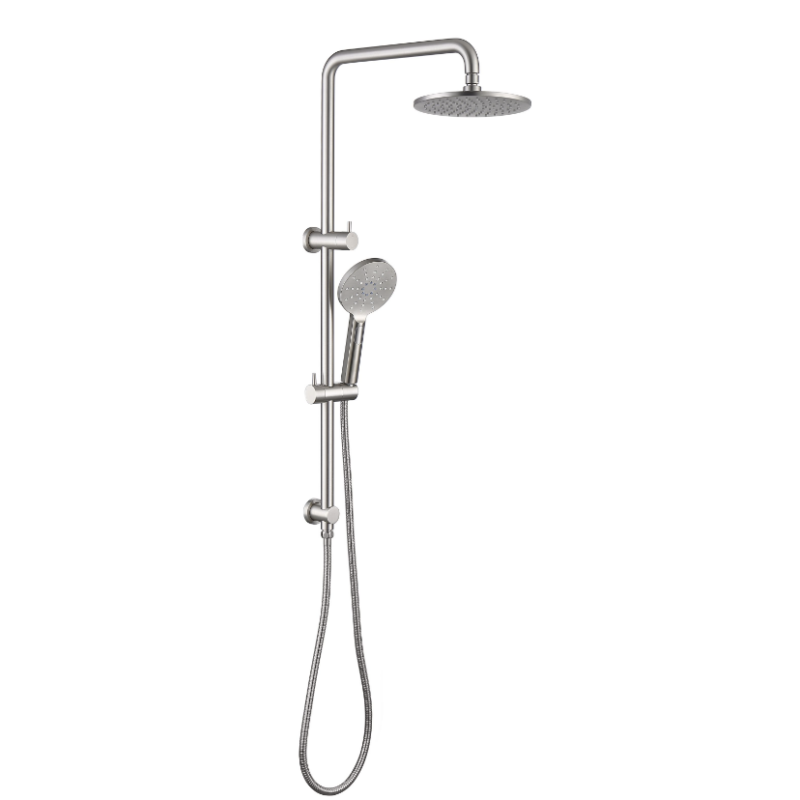 NIKO Round Multifunction Shower Rail Brushed Nickel
