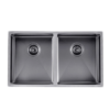 820x457mm Gun Metal Grey Handmade Double Bowl Kitchen Sink