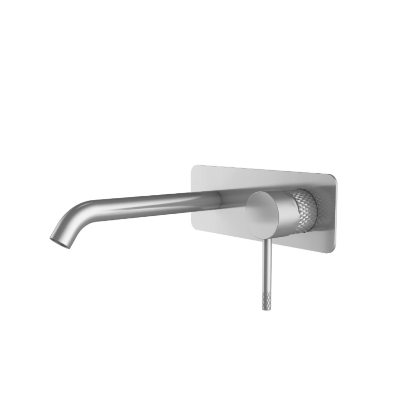 TIARA Knurled Basin/ Bath Wall Mixer and Spout Set