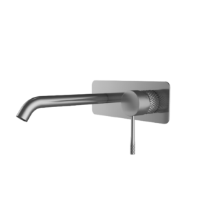 TIARA Knurled Basin/ Bath Wall Mixer and Spout Set