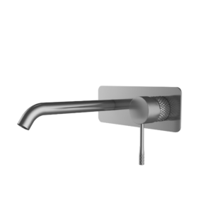 TIARA Knurled Basin/ Bath Wall Mixer and Spout Set