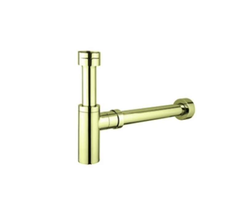 Brushed Brass Bottle Trap 32/40mm Top - 40mm Wall