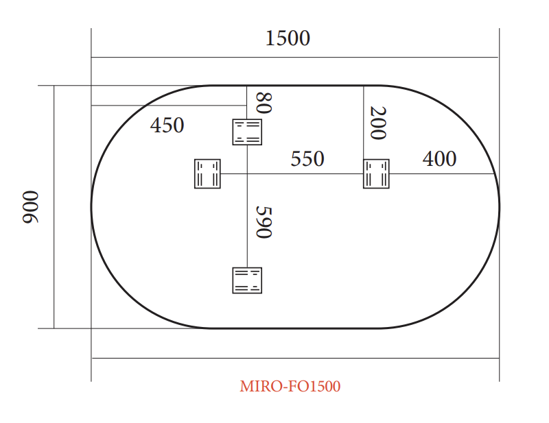 Convex Oval 1500x900mm Brushed Gold Framed Mirror