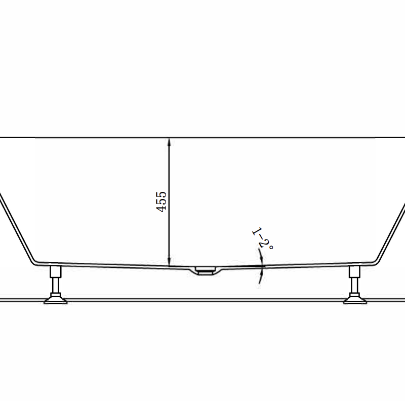 UNIQUE 1500 Fluted Free Standing Bathtub White