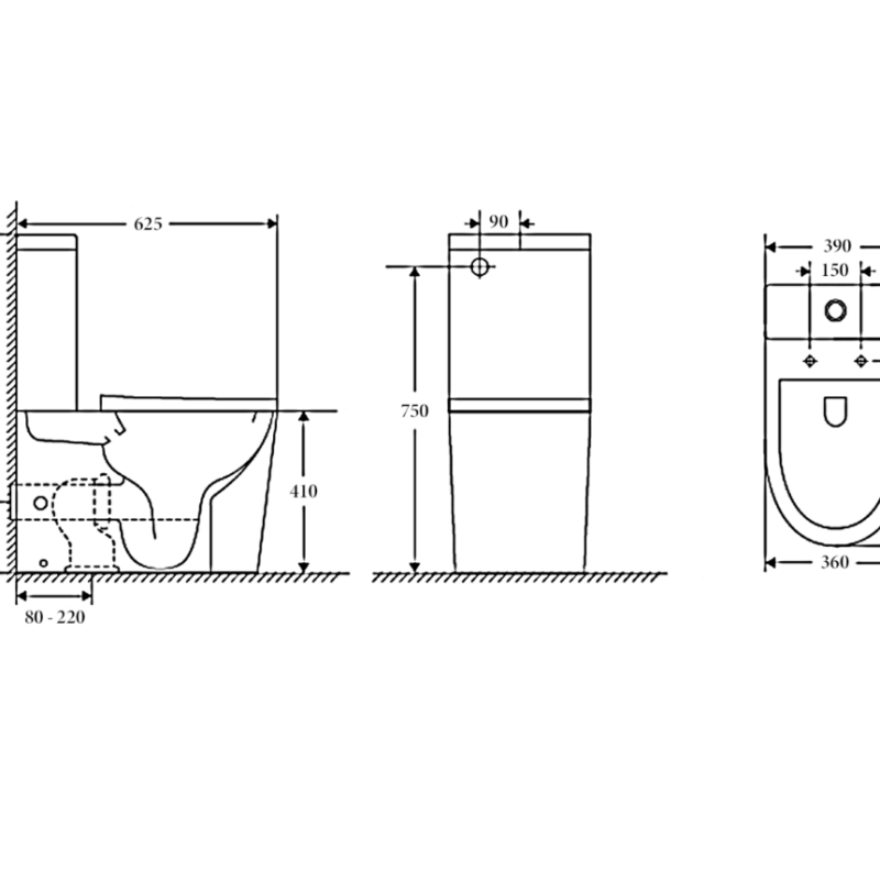 OSLO Back To Wall Rimless Toilet Suite
