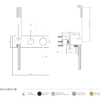 POCO 3 Hole Bath/ Shower Set BRUSHED BRASS