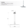 Brass Square Vertical Ceiling Shower 200mm Drop in Brushed Brass