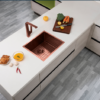 500*440mm Rose Gold Hand-made Single Bowl Kitchen Sink