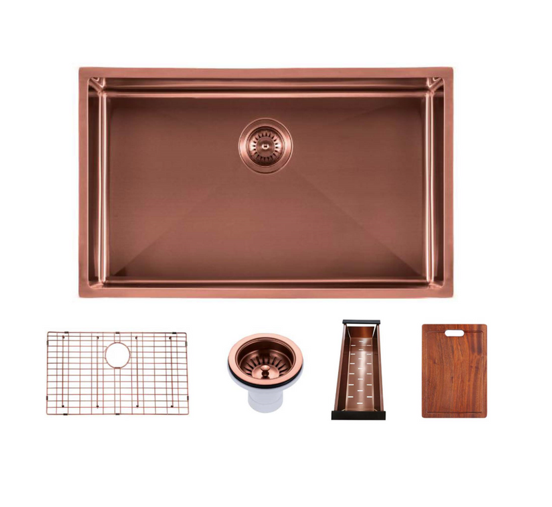 762*457mm Rose Gold Hand-made Single Bowl Kitchen Sink