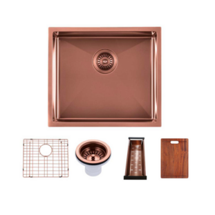 510*450mm Rose Gold Hand-made Single Bowl Kitchen Sink