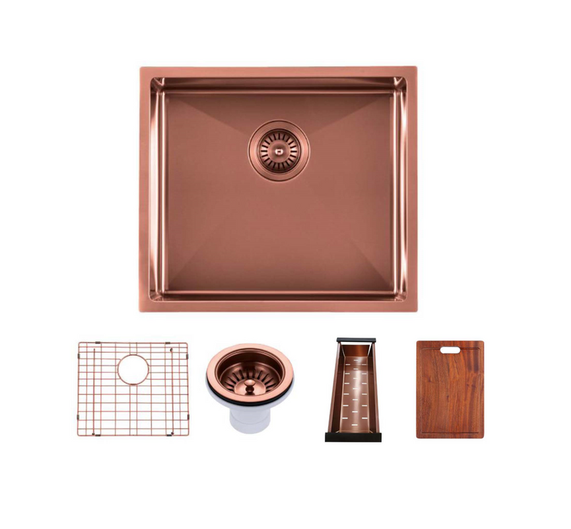 510*450mm Rose Gold Hand-made Single Bowl Kitchen Sink