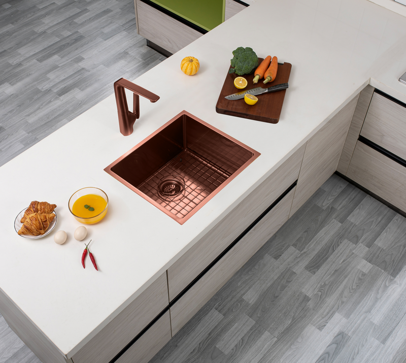 510*450mm Rose Gold Hand-made Single Bowl Kitchen Sink