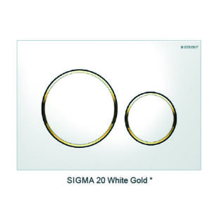 GEBERIT SIGMA 20 Round Dual Flush Button White Gold