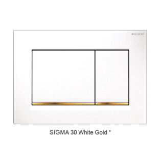 GEBERIT SIGMA 30 Square Dual Flush Button in White Gold
