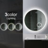 900mm Round 3 Color Lighting Frontlit Touch Sensor Switch Wall Mounted Acrylic LED Mirror