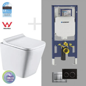 KANSAS Geberit Wall Hung Rimless Toilet Package