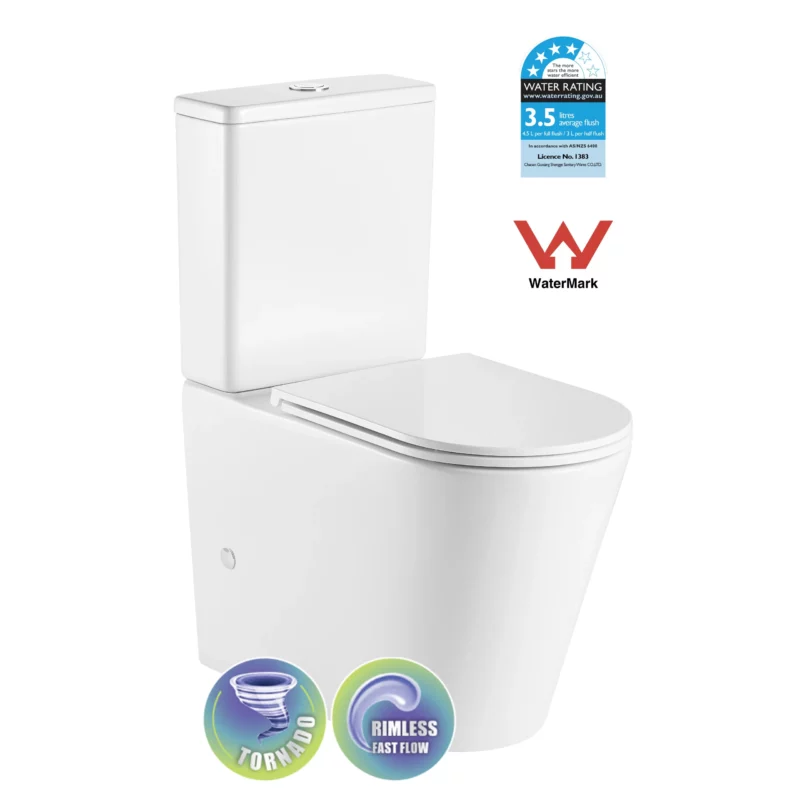 AUSTIN Ambulant Tornado & Rimless Back to Wall Toilet Suite