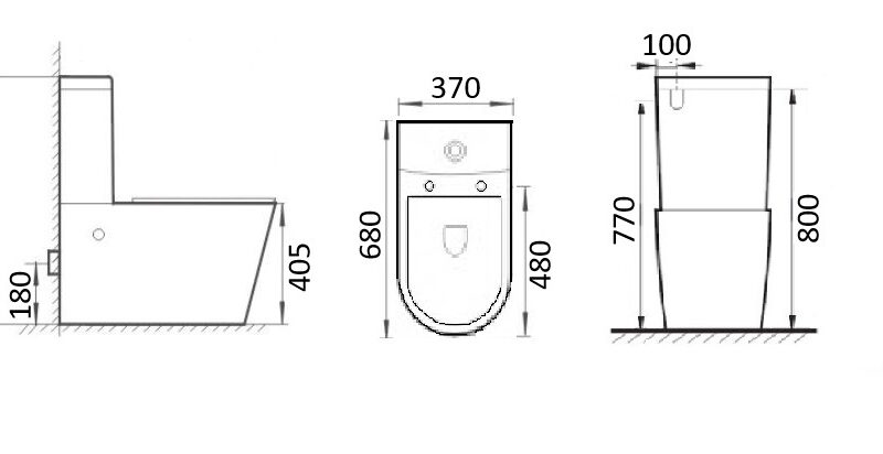 DENVER Back To Wall Rimless Toilet Suite
