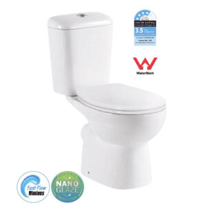 YORK Close Coupled Rimless Toilet Suite - P Trap