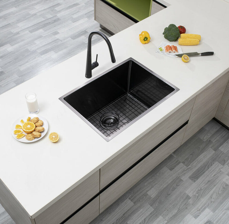 600x450x300mm Gun Metal Grey Handmade Single Bowl Kitchen Sink