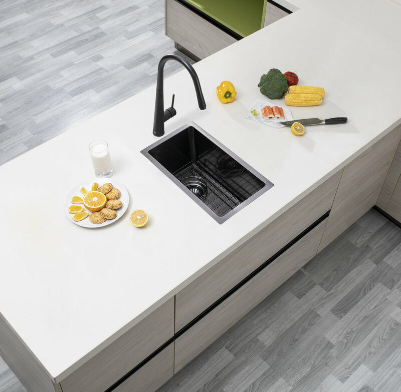 250x450mm Gun Metal Grey Handmade Single Bowl Kitchen Sink