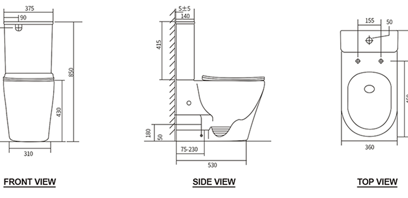VERA Tornado & Rimless Back To Wall Toilet Suite