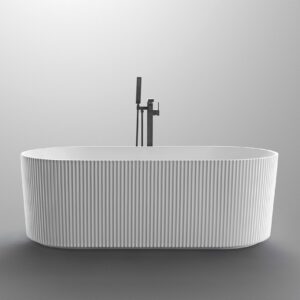 UNIQUE 1500 Fluted Free Standing Bathtub White