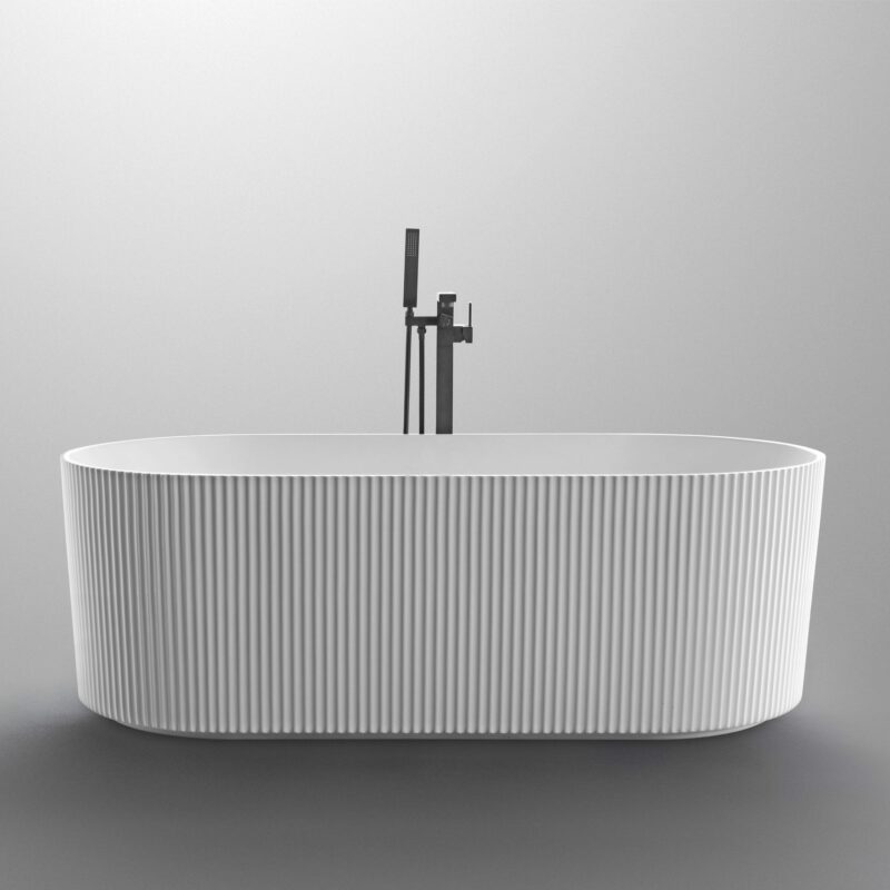 UNIQUE 1500 Fluted Free Standing Bathtub White