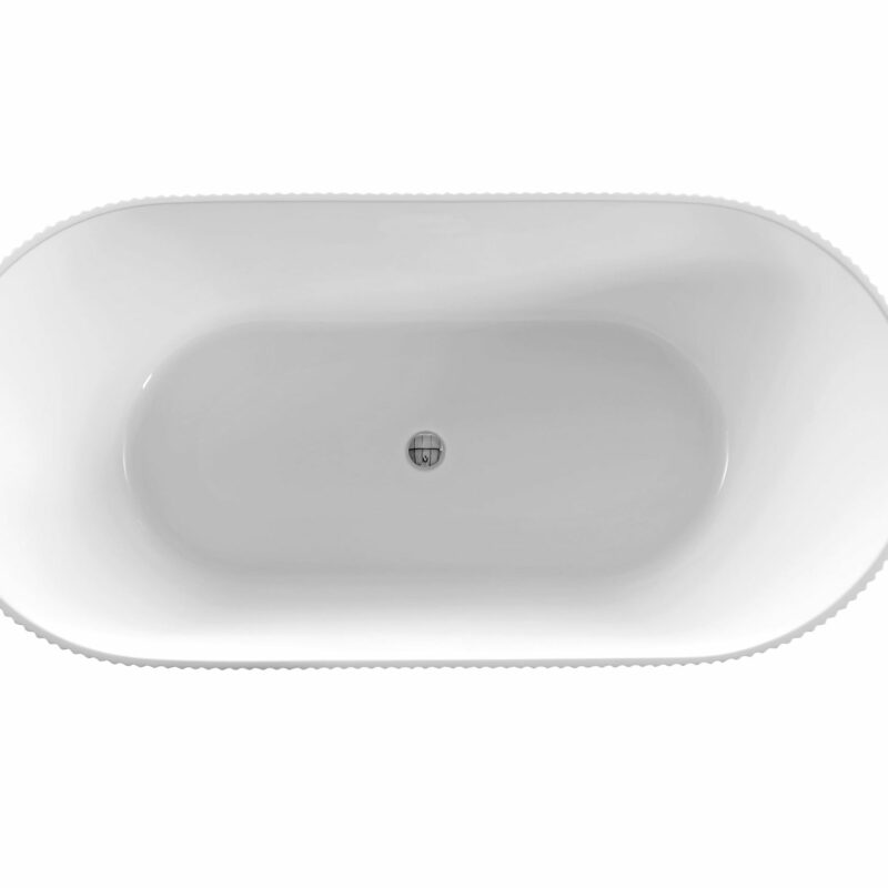 UNIQUE 1500 Fluted Free Standing Bathtub White