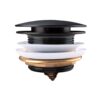 40mm Matte Black Solid Brass Bathtub Mushroom Pop Up Waste NO Overflow