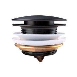 40mm Matte Black Solid Brass Bathtub Mushroom Pop Up Waste NO Overflow