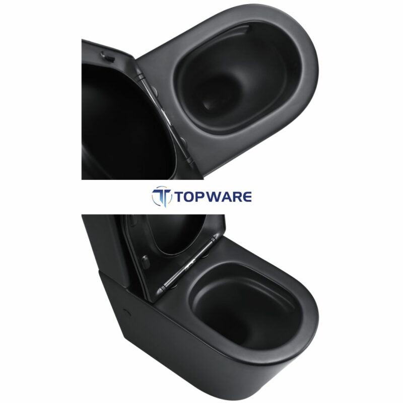 UNIQUE Black Tornado & Rimless Nano Back to wall Toilet Suite