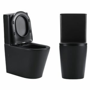 UNIQUE Black Tornado & Rimless Nano Back to wall Toilet Suite